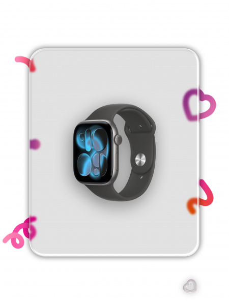 Apple Watch Series 11, 42 mm, Space Grey Aluminium Black Sport Band S/M